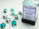 12mm D6 Dice Block: Gemini Teal-White/Black