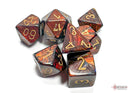 Polyhedral 7 Die Set: Scarab Blue Blood/Gold