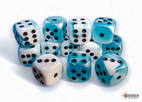 D6 Dice Block: Gemini Teal-White/Black