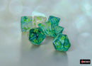 Polyhedral 7 Die Set: Borealis Kelp/Light Green