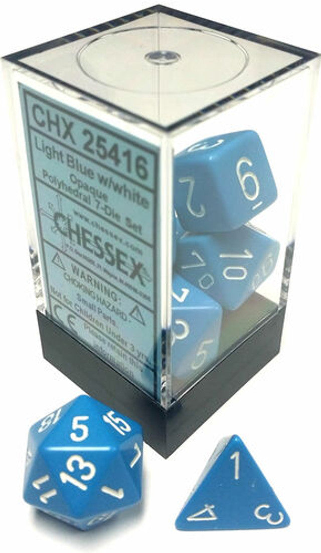 D6 Dice Block: Opaque Light Blue/White