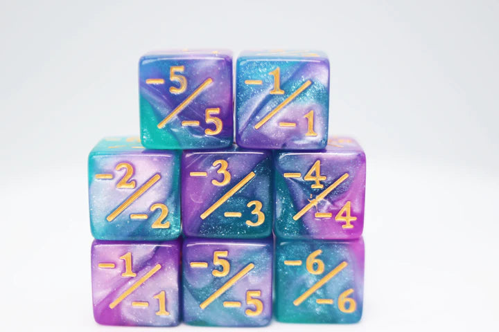 -1/-1 Dice Set: Blue and Purple