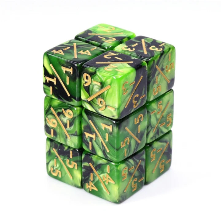 -1/-1 Dice Set: Green and Black