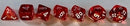 Polyhedral 7 Die Set: Translucent Red/White