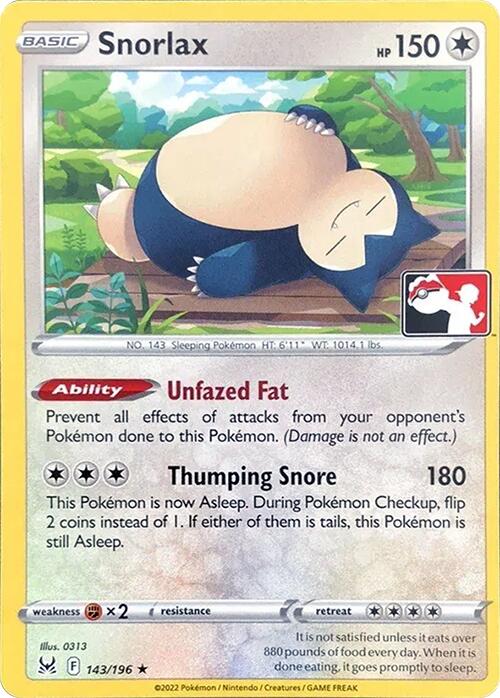 Snorlax (143/196) [Prize Pack Series Three]