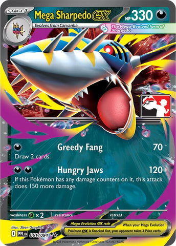 Mega Sharpedo ex (061/094) [Prize Pack Series Nine]