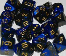 Polyhedral 7 Die Set: Gemini Black-Blue/Gold