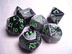 Polyhedral 7 Die Set: Gemini Black-Grey/Green