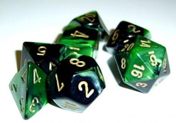 Polyhedral 7 Die Set: Gemini Black-Green/Gold