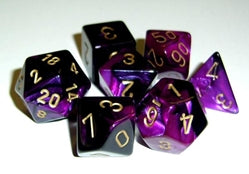 Polyhedral 7 Die Set: Gemini Black-Purple/Gold