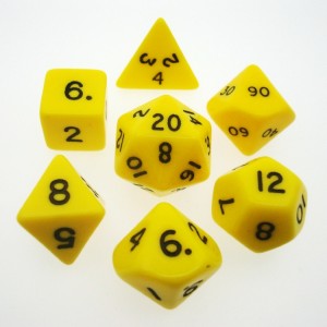 D6 Dice Block: Opaque Yellow/Black