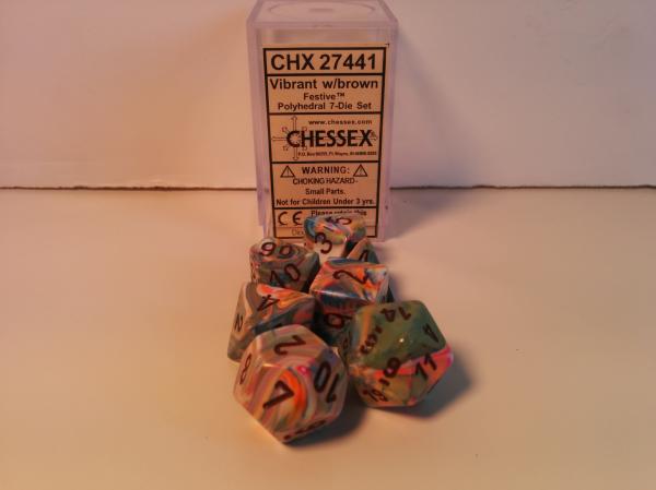 Polyhedral 7 Die Set: Festive Vibrant/Brown