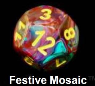 Polyhedral 7 Die Set: Festive Mosaic/Yellow