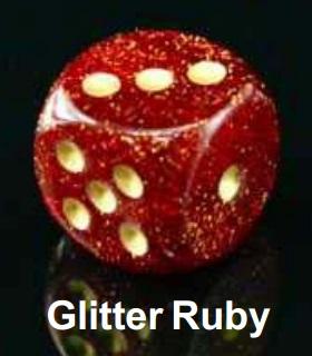 Polyhedral 7 Die Set: Glitter Ruby Red/gold