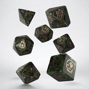 Dice Set: Dragons Bottle Green/Gold