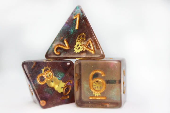 RPG Dice Set - Glitter Gearwheel