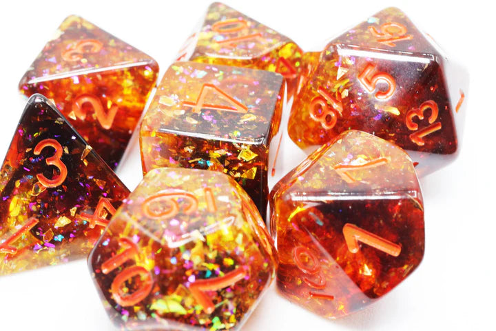 RPG Dice Set - Pumpkin Light