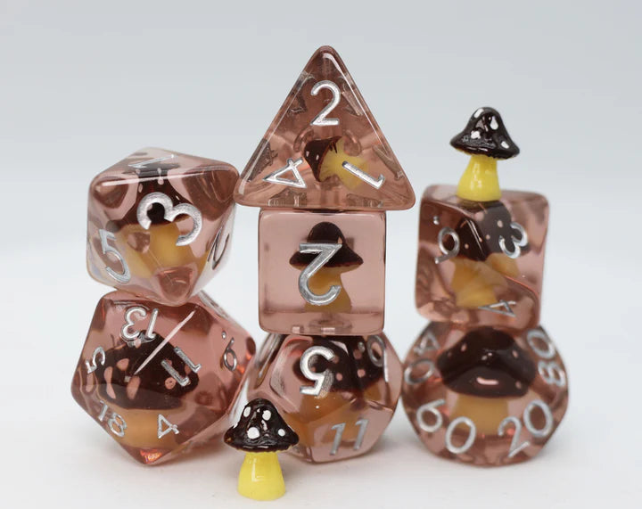 RPG Dice Set - Coffee Mushroom