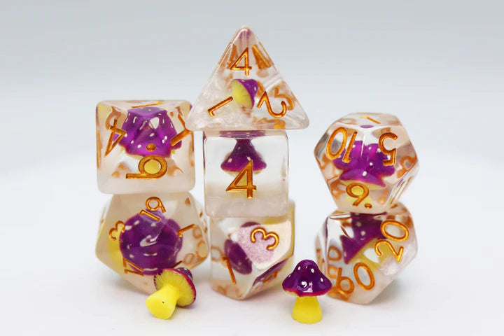 RPG Dice Set - Purple Mushroom