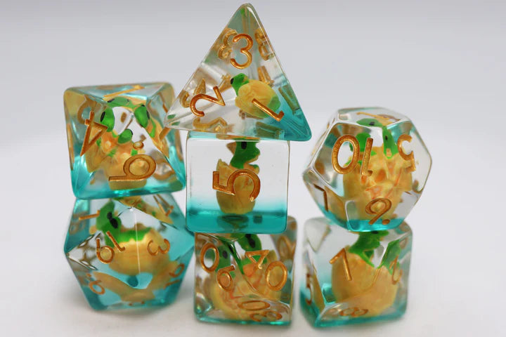 RPG Dice Set - Green Dragon Hatchlings