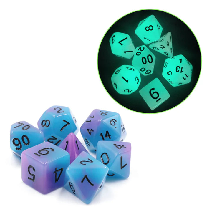 RPG Dice Set - Glow in the Dark Supernova