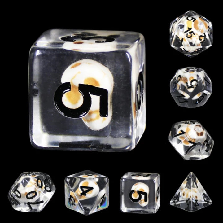 RPG Dice Set - Stone Skull