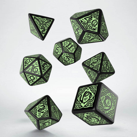 Celtic Dice Set: Black & Green (Refreshed)