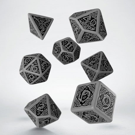 Celtic Dice Set: Gray & Black (Refreshed)