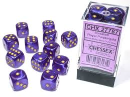 D6 Dice Block: Borealis Royal Purple/Gold