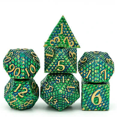 Dragon Scale Metal RPG Dice Set