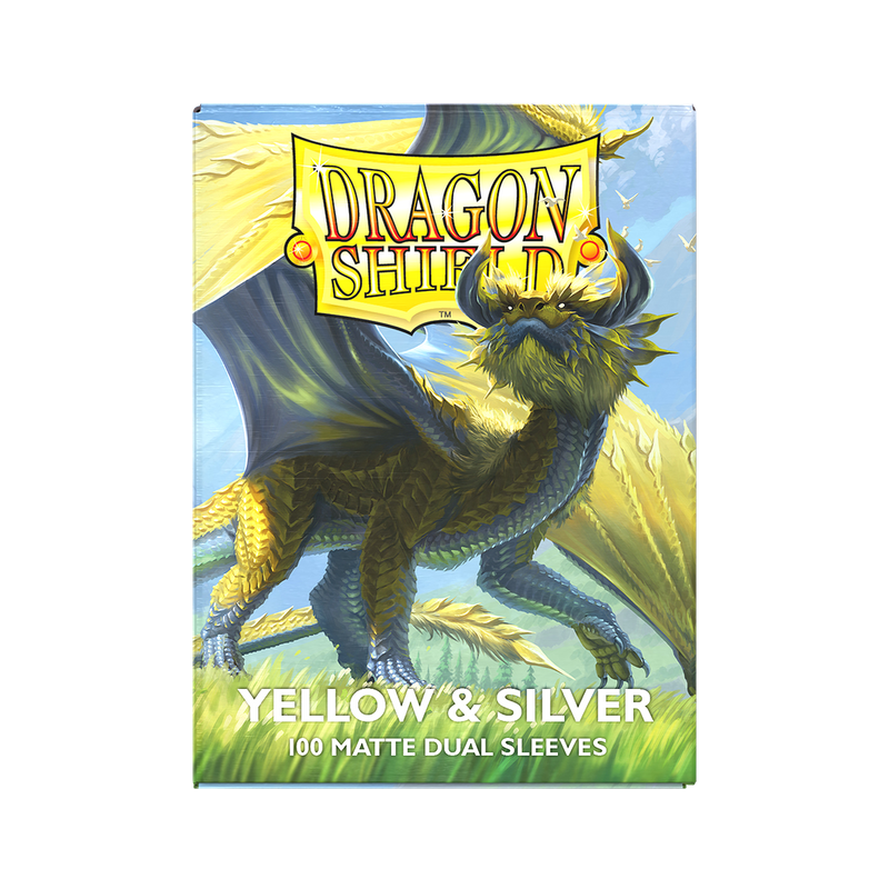 Dragon Shield: Standard 100ct Sleeves - Yellow & Silver (Dual Matte)