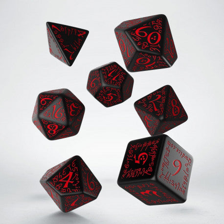 Elvish Dice Set - Black & Red