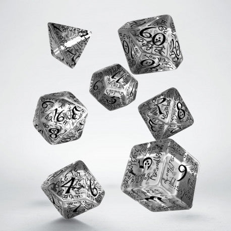 Elvish Dice Set - Translucent Black