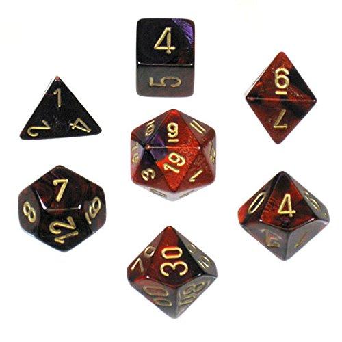 Polyhedral 7 Die Set: Gemini Purple-Red/Gold