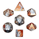 Polyhedral 7 Die Set: Gemini Copper-Steel/White