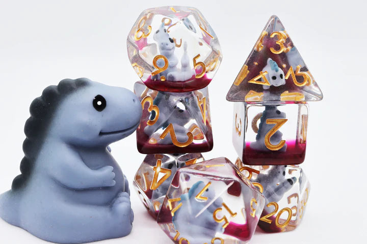 RPG Dice Set - Gray T-Rex