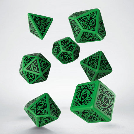 Dice Set: Celtic Green & Black (Revised)