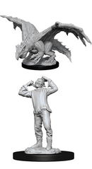 Dungeons & Dragons Nolzur's Marvelous Unpainted Miniatures: Wyrmling Green Dragon & Afflicted Elf