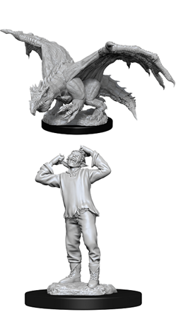 Dungeons & Dragons Nolzur's Marvelous Unpainted Miniatures: Wyrmling Green Dragon & Afflicted Elf