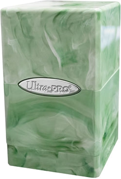 Satin Tower Deck Box: MarbleLime Green/White