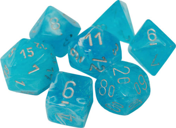 Polyhedral 7 Die Set: Luminary Sky/silver