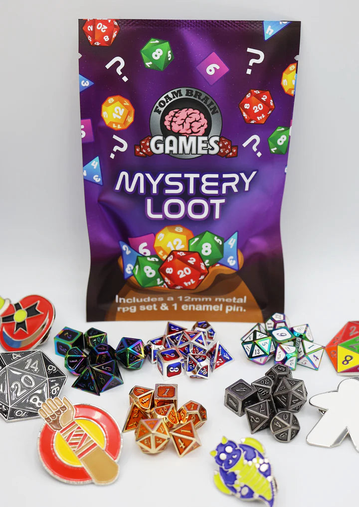 Mystery Loot: Mini Metal RPG Set + Enamel Pin