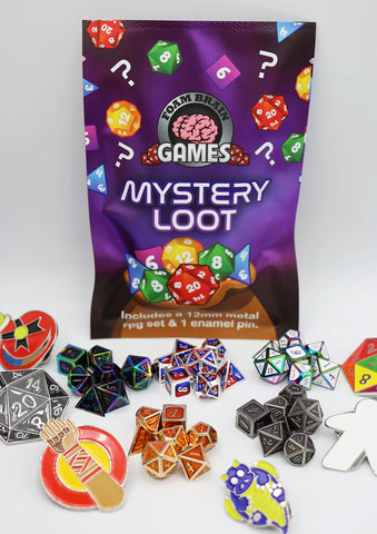 Mystery Loot: Mini Metal RPG Set + Enamel Pin