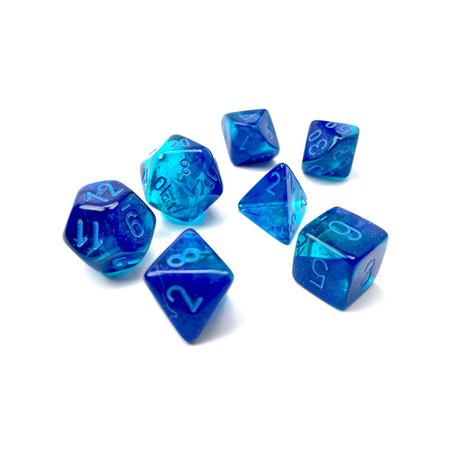 Polyhedral 7 Die Set: Gemini Blue-Blue/Light Blue