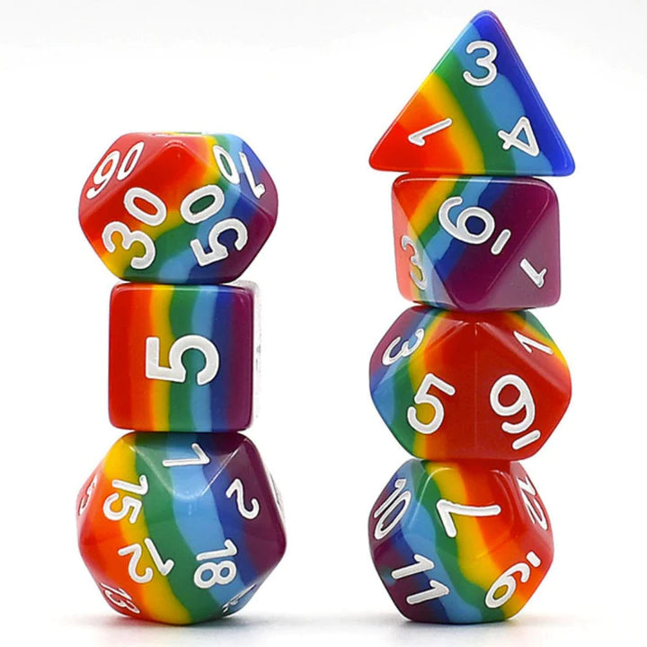 RPG Dice Set - Opaque Rainbow Layer