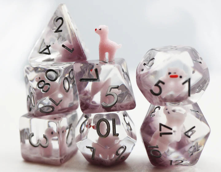 RPG Dice Set - Pink Alpaca