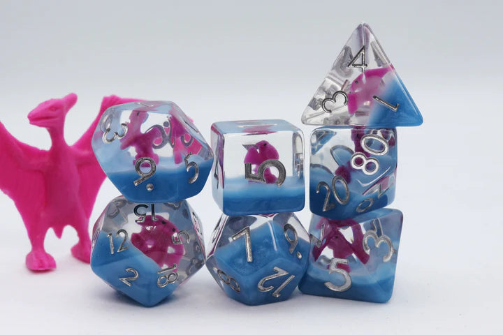 RPG Dice Set - Pink Pterodactyl