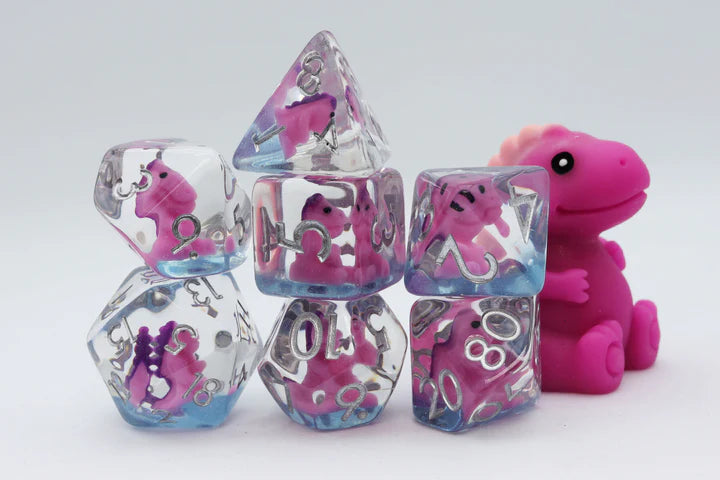 RPG Dice Set - Pink T-Rex