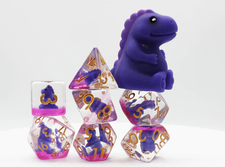 RPG Dice Set - Purple T-Rex