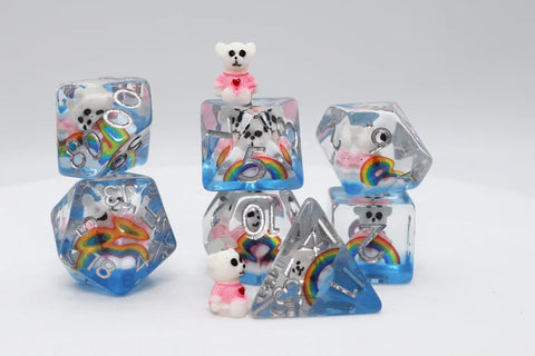 RPG Dice Set - Rainbow & Teddy